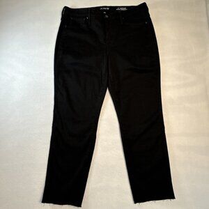 J Crew Jeans Womens 32 Black 9" Vintage Slim Straight Fair Trade Denim Raw Hem